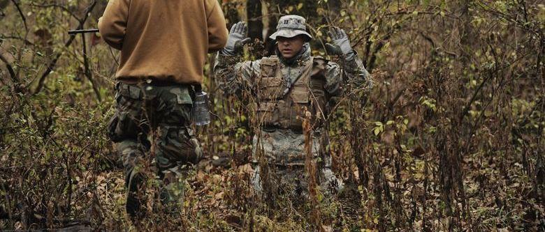 A trainee is caught in SERE training