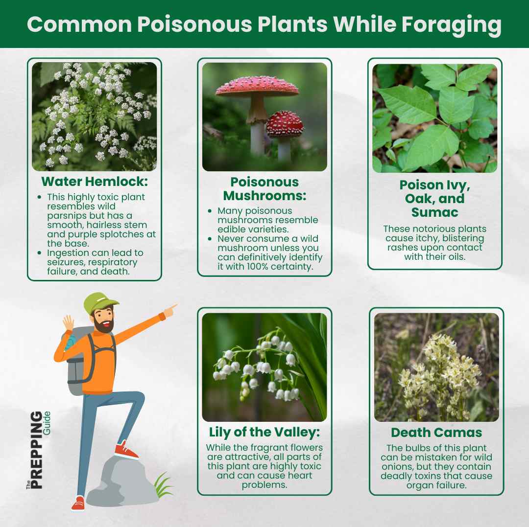 Common poisonous plants while foraging/